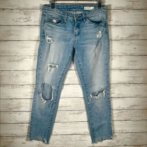 BLANK NYC Skinny Classique Cotton Spandex Distressed Destroyed Lowrise Jeans 27 - Picture 1 of 5